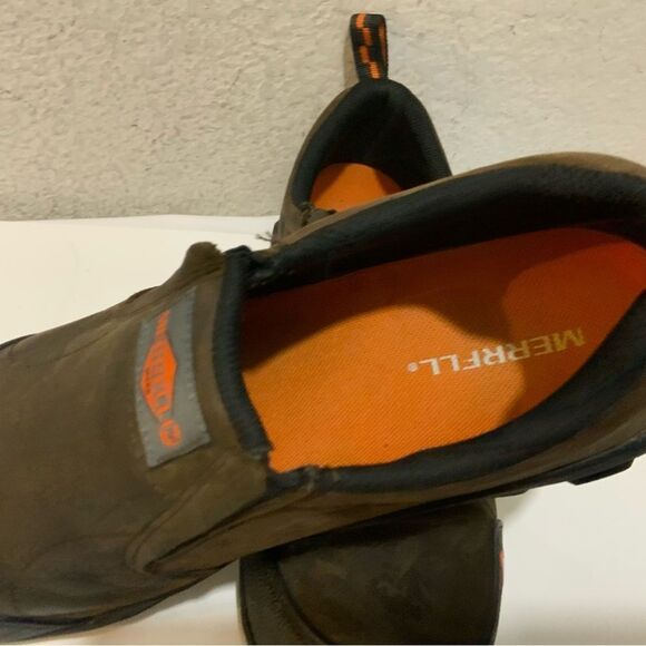 Merrell Men's Jungle Moc Espresso Composite Toe CSA Leather Slip-On Work Shoe - Picture 13 of 13